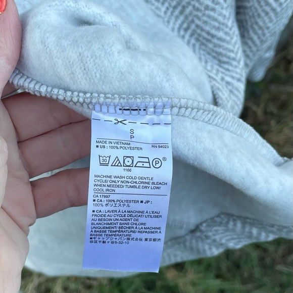 Banana Republic Lightweight Fleece Herringbone Gray & White Long Jacket - NWT - Picture 5 of 14
